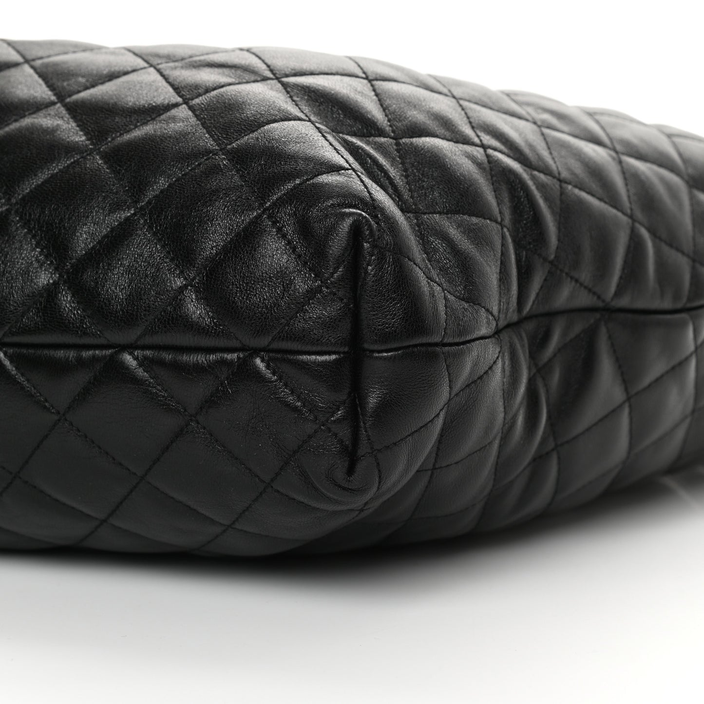 Lambskin Quilted Maxi Icare Shopping Tote Black