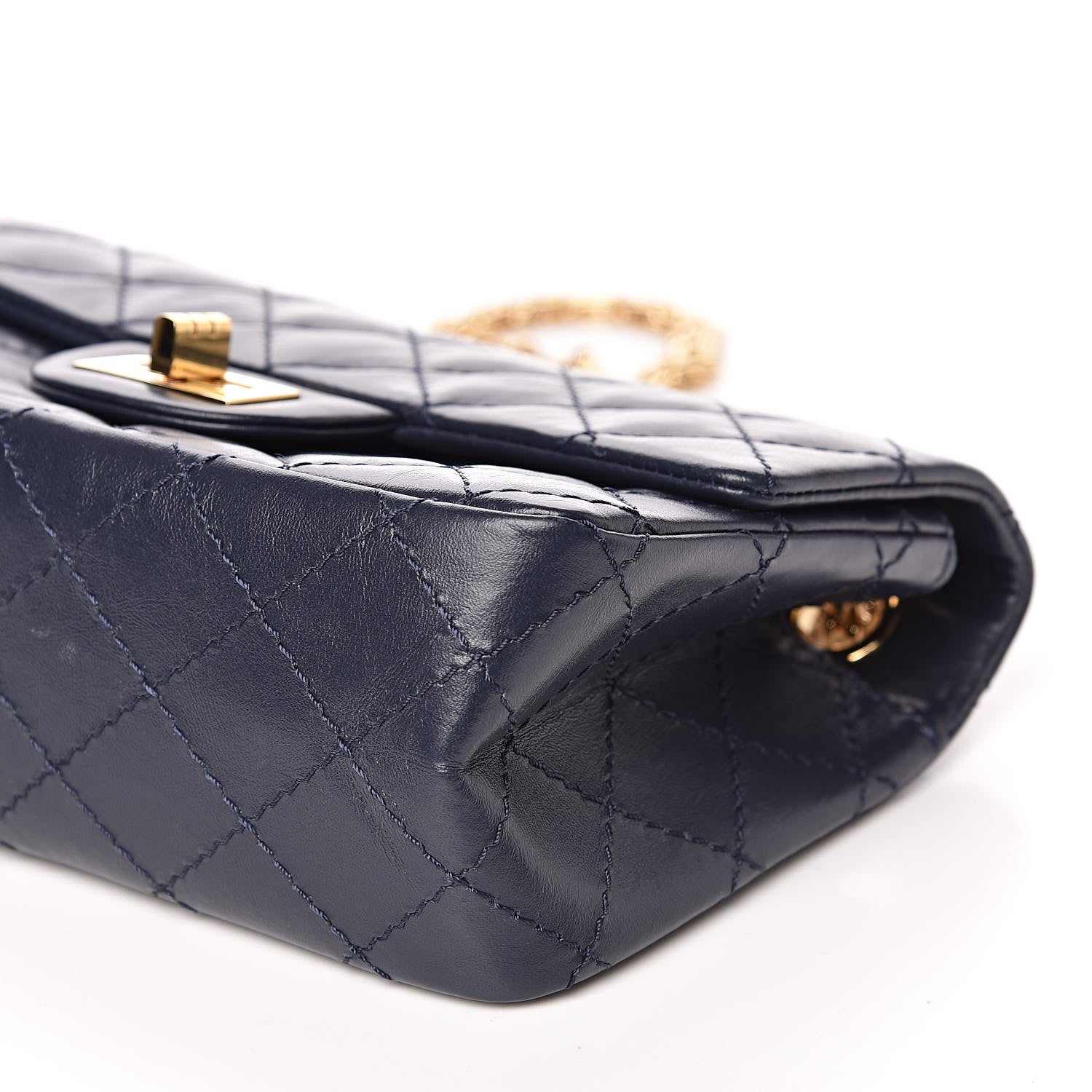 Chanel Aged Calfskin Quilted 2.55 Reissue Mini Flap Navy 9 of 12