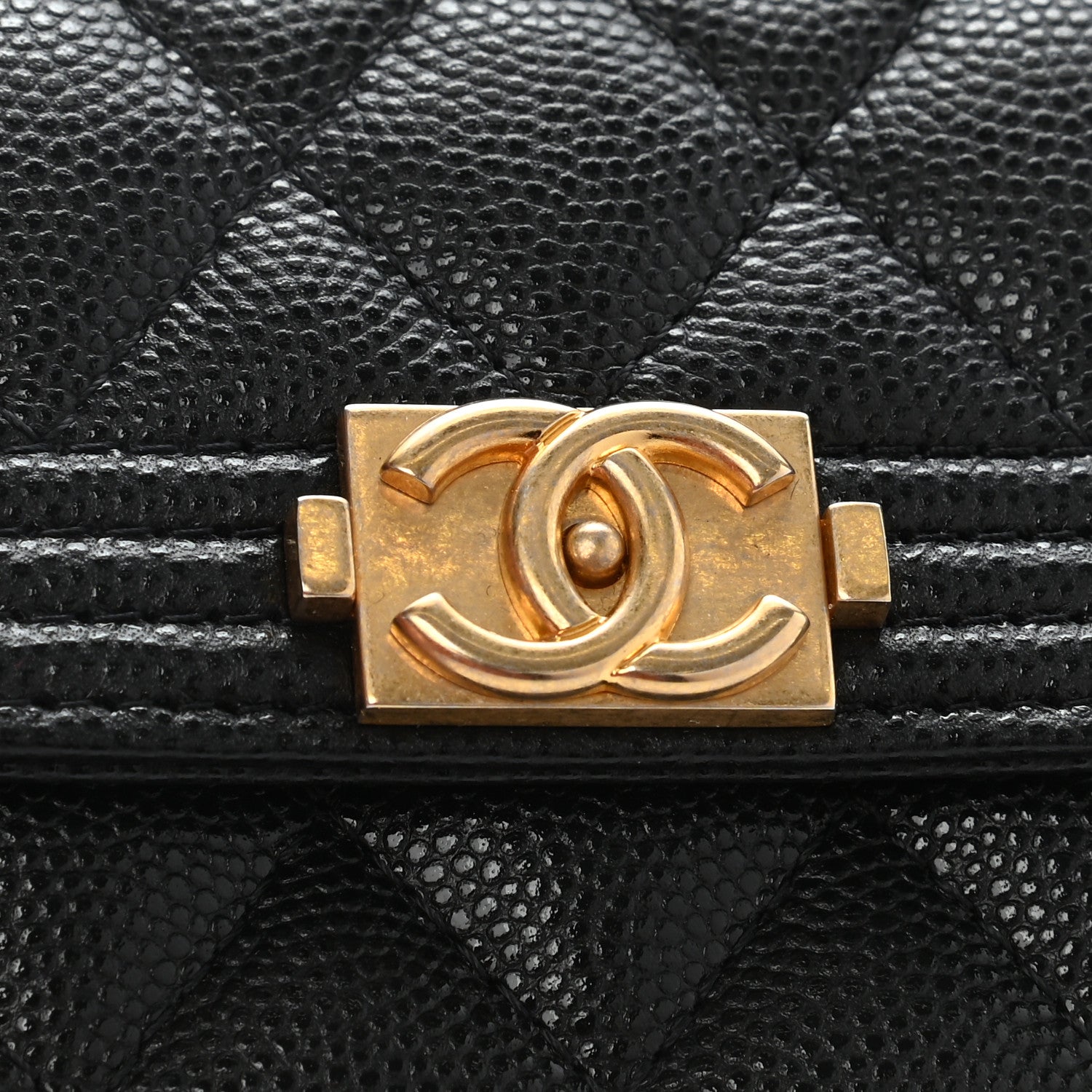 Chanel Caviar Quilted Boy Flap Card Holder Black 9 of 9