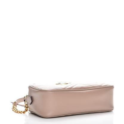 Gucci Calfskin Matelasse Small GG Marmont Chain Shoulder Bag Taupe 4 of 17