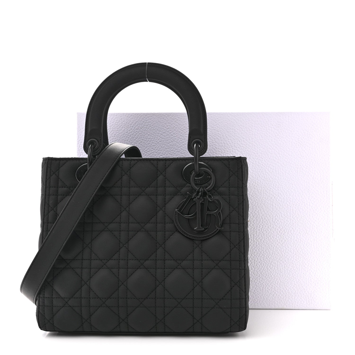 Christian Dior Ultra Matte Calfskin Cannage Medium Lady Dior Black 11 of 11