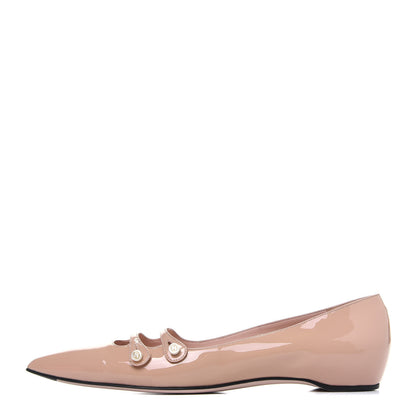 Gucci Patent Double Strap Aneta Flats 38.5 Pink Apricot 1 of 12