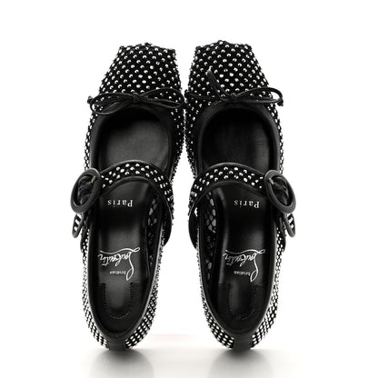 Christian Louboutin Crystal Mamastrapitina Strass Mesh Ballerina Flats 36.5 Black 2 of 9