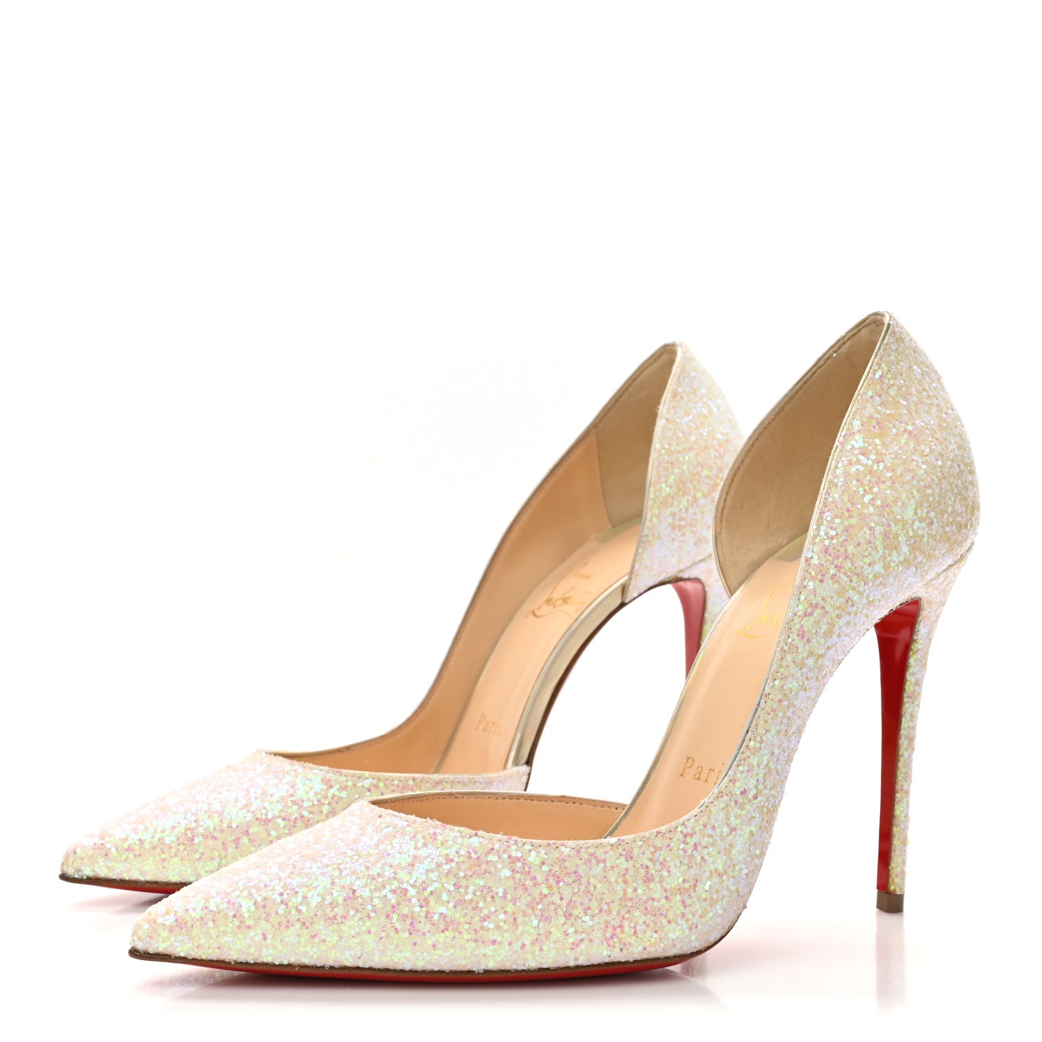Christian Louboutin Glitter Iriza 100 Pumps 38.5 White 4 of 8