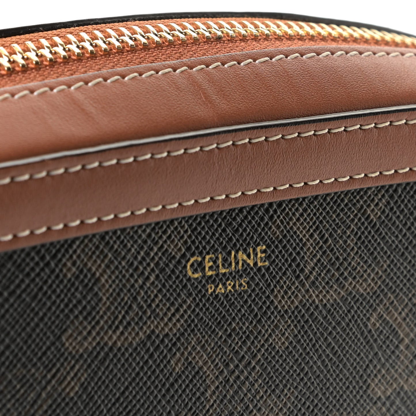Triomphe Canvas Small Camera Bag Tan