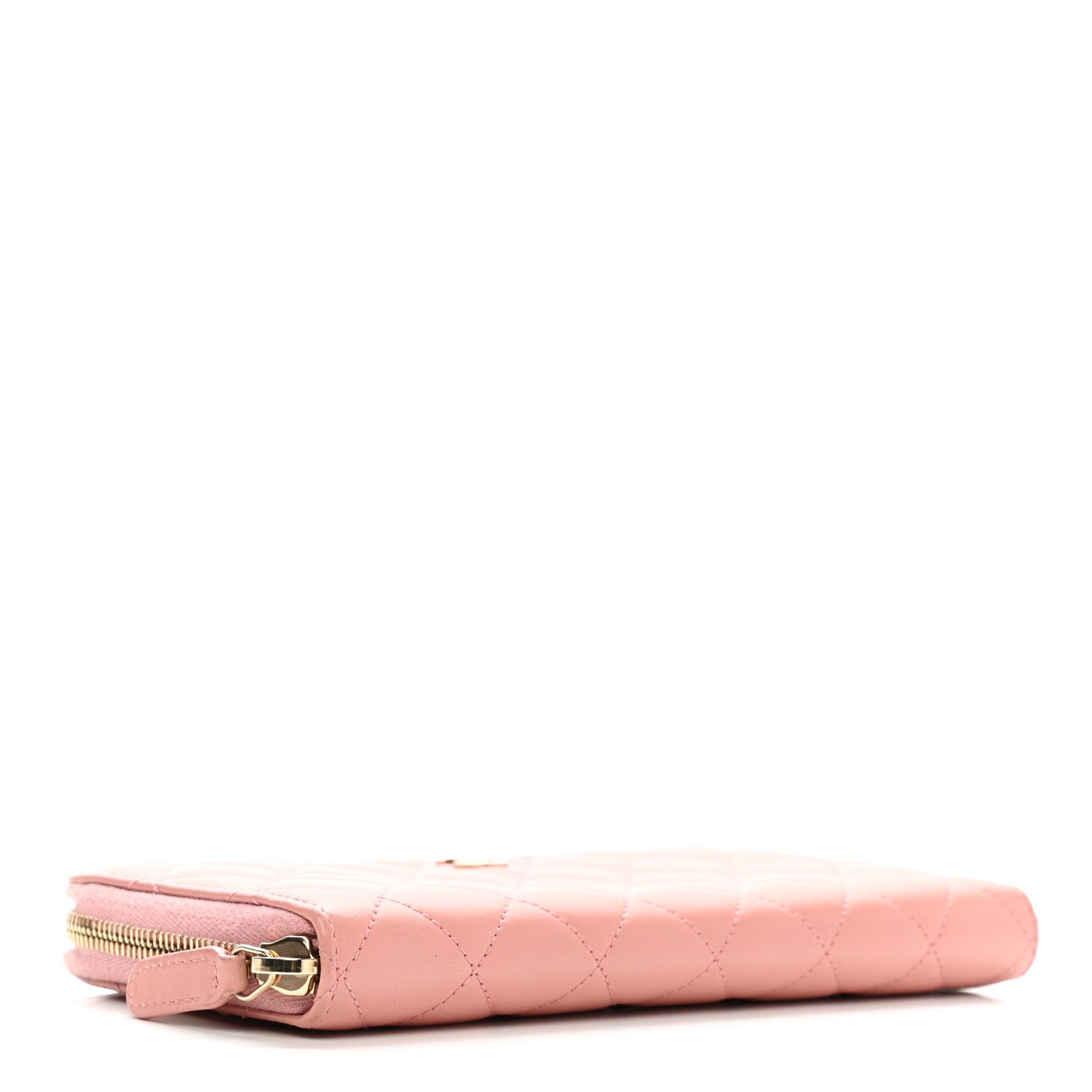 Chanel Lambskin Quilted Large Gusset Zip Around Wallet Light Pink 4 of 10