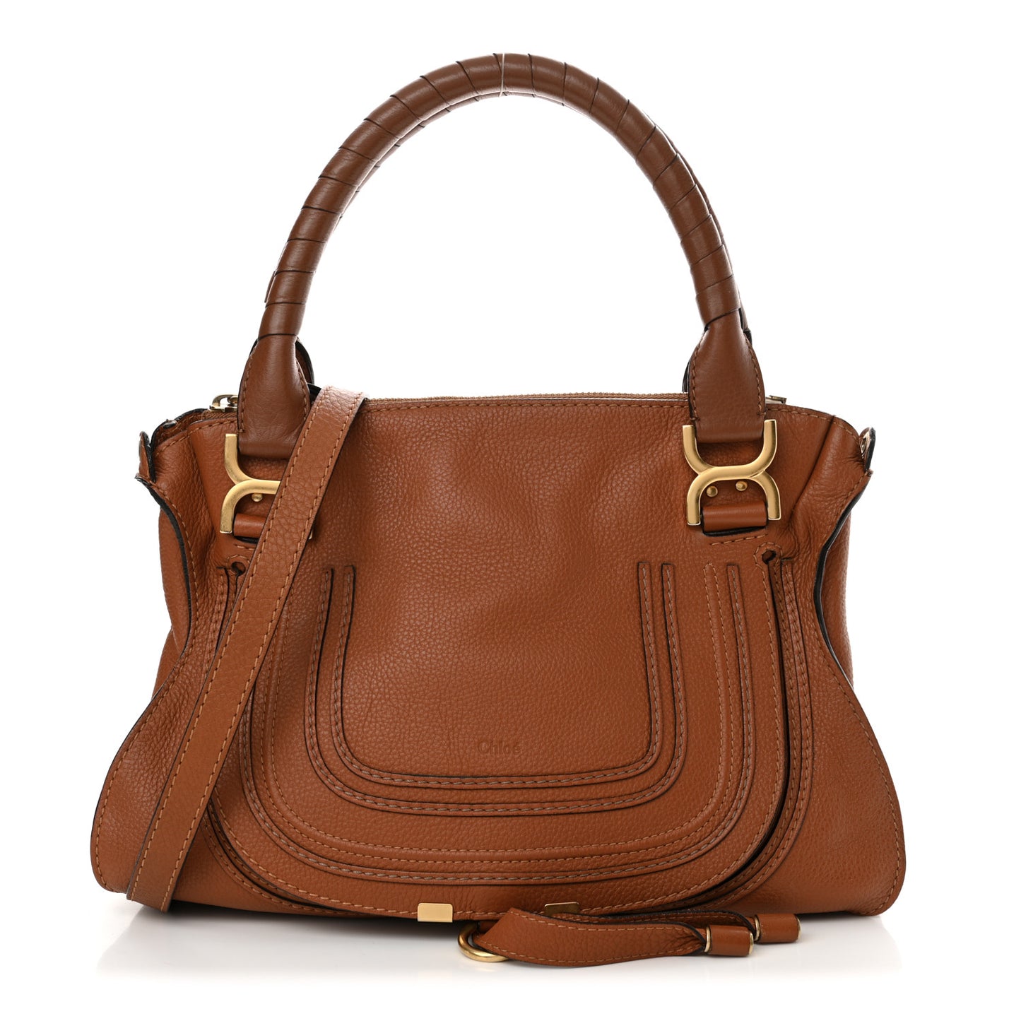Calfskin Medium Marcie Satchel Tan