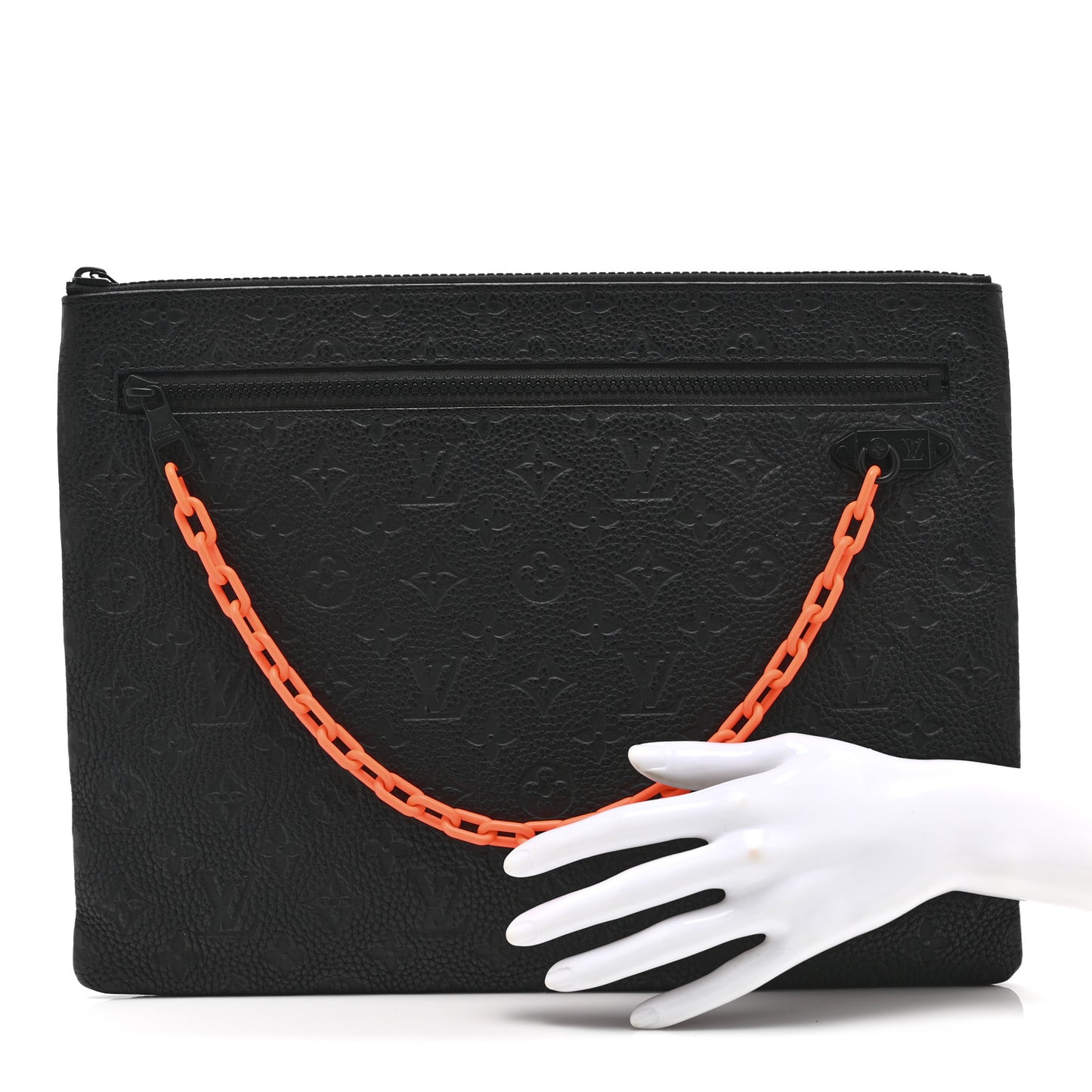 Taurillon Monogram Solar Ray A4 Pouch Black