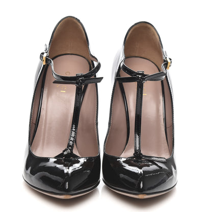 Gucci Patent Beverly T-Strap High Heel Pumps 36 Black 2 of 9