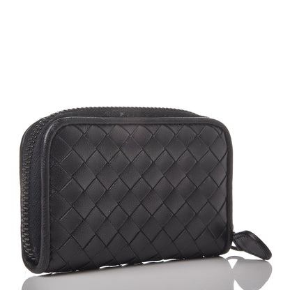 Bottega Veneta Nappa Intrecciato Zip Around Coin Purse Black 3 of 9