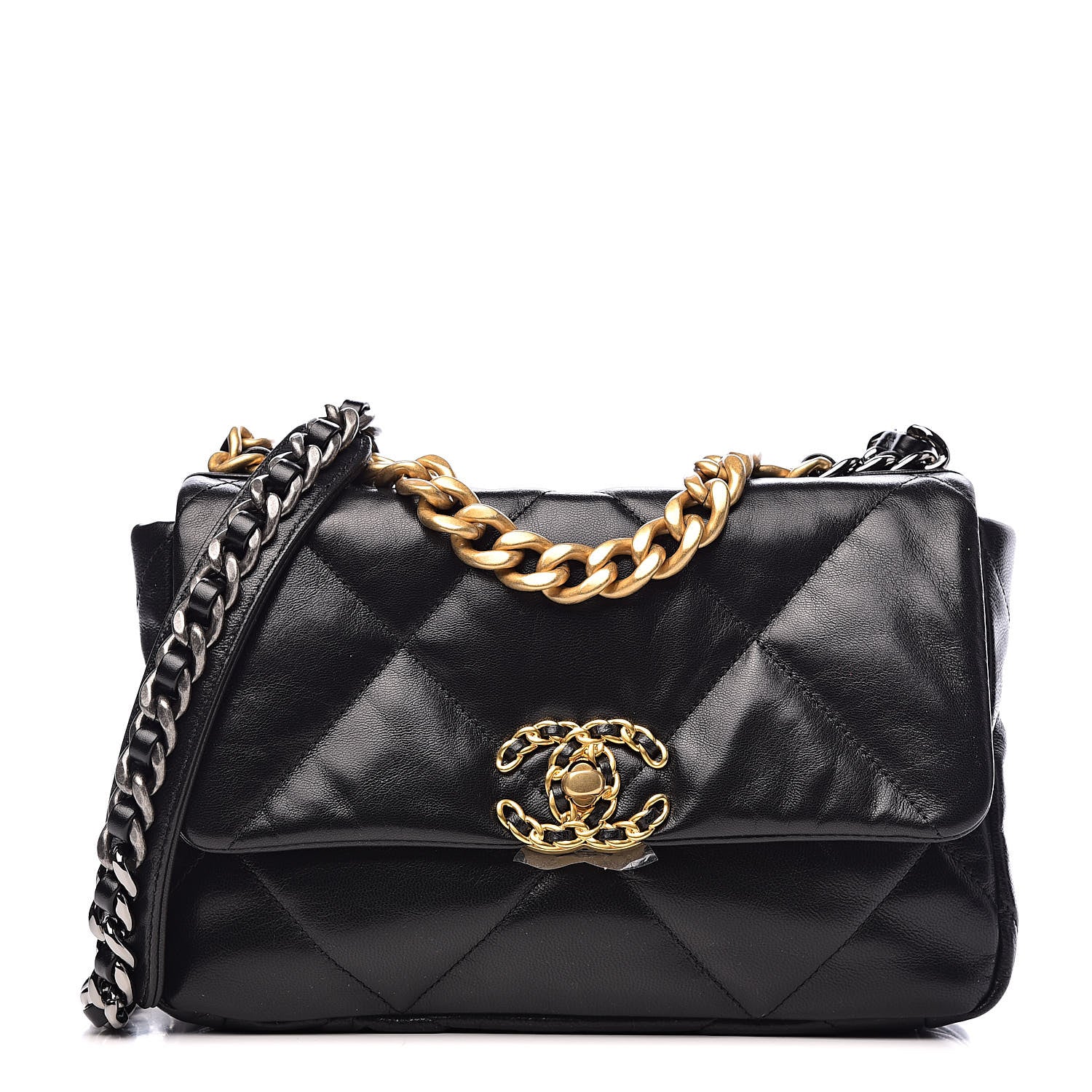 Chanel Goatskin Quilted Medium 19 Flap Black 2 of 11