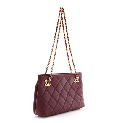Chanel Lambskin Quilted Small Eyes On You Shopping Bag Dark Burgundy 3 of 11