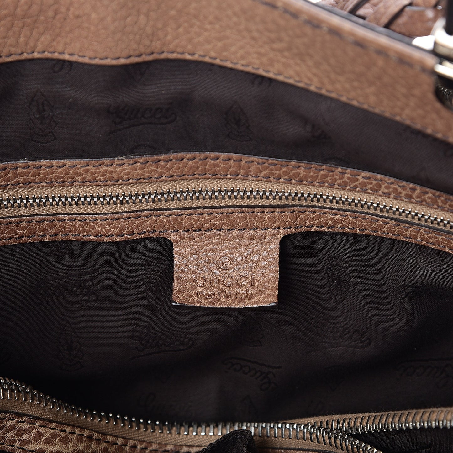 Calfskin Medium Bamboo Bar Tote Bag Brown