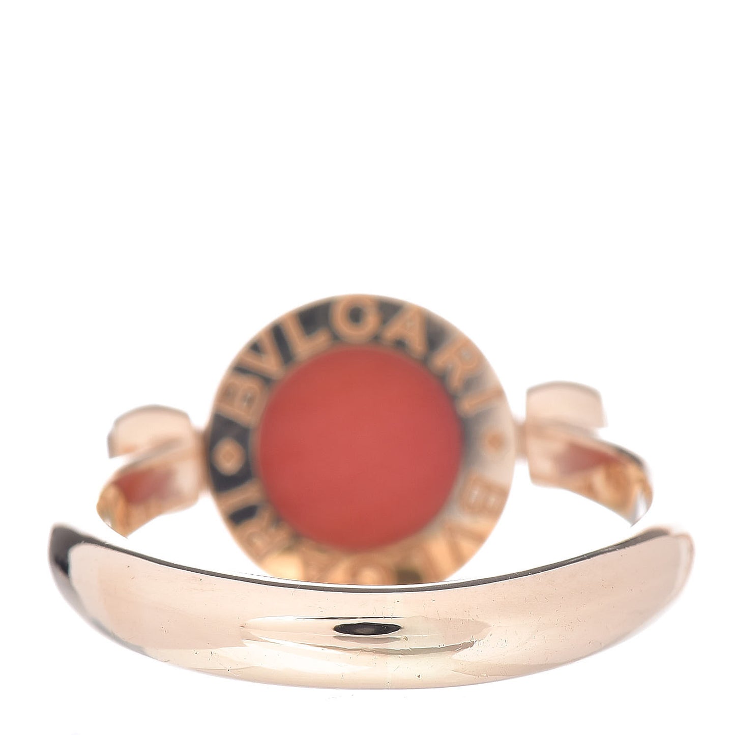 18K Yellow Gold Onyx Coral BVLGARI BVLGARI Ring 49 4.75