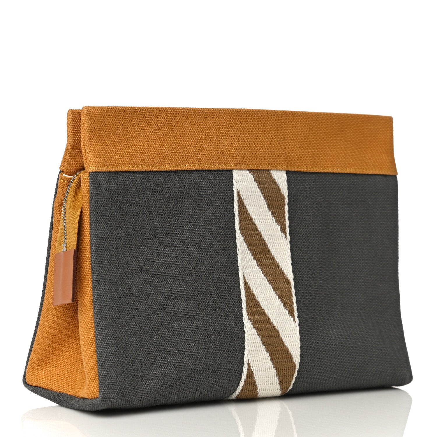 Hermes Cotton Stripe Travel Pouch 3 of 10