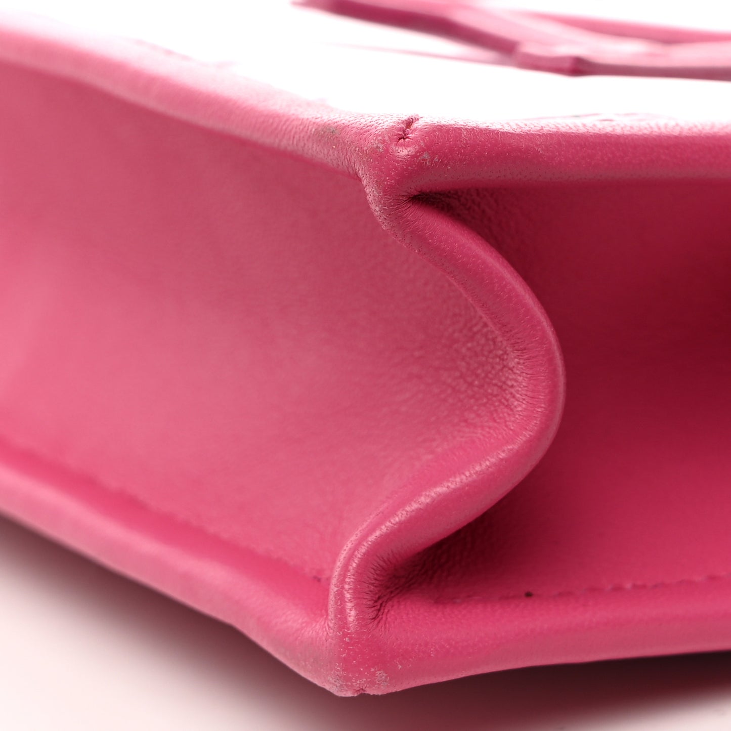 Tweed PVC Lambskin Wristlet Pouch Pink