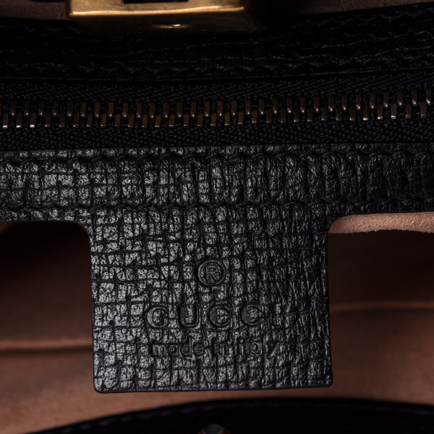 Grained Calfskin Web Crystal Butterfly Stripe Medium Totem Top Handle Bag Black