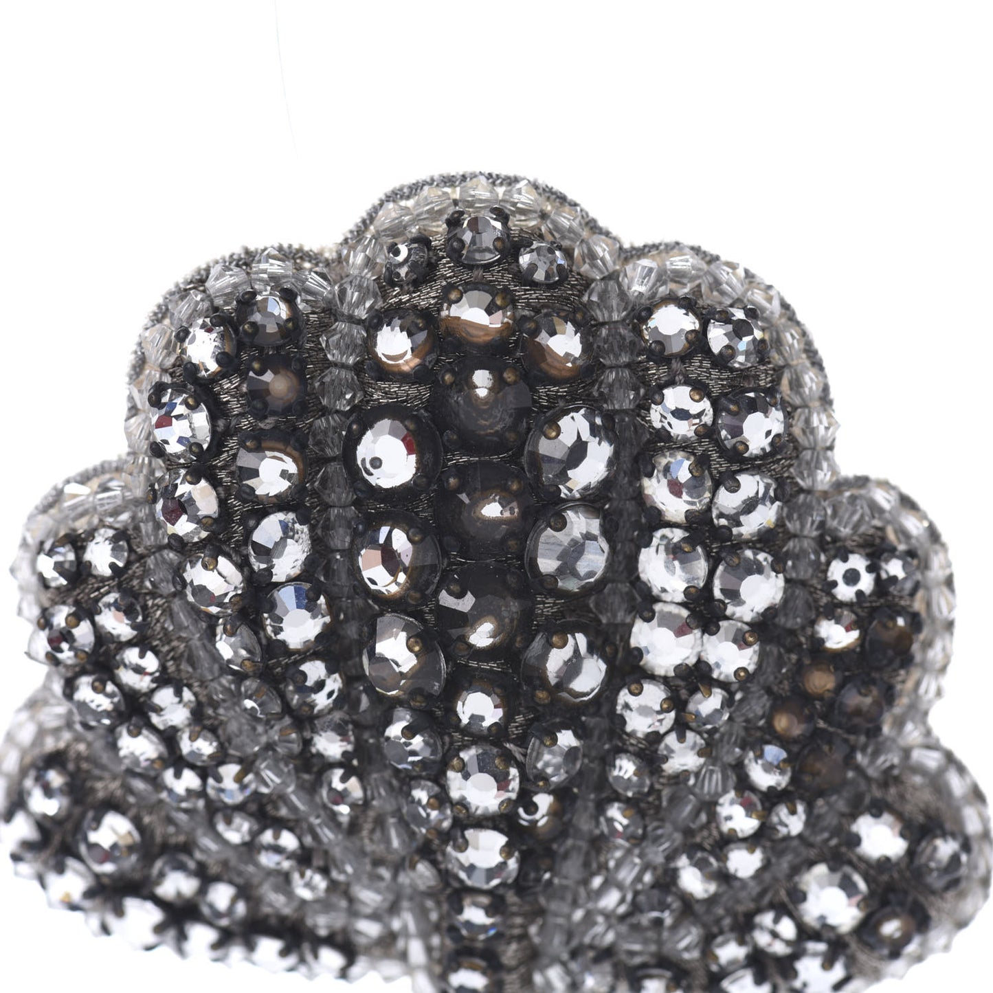 Crystal Shell Brooch Silver