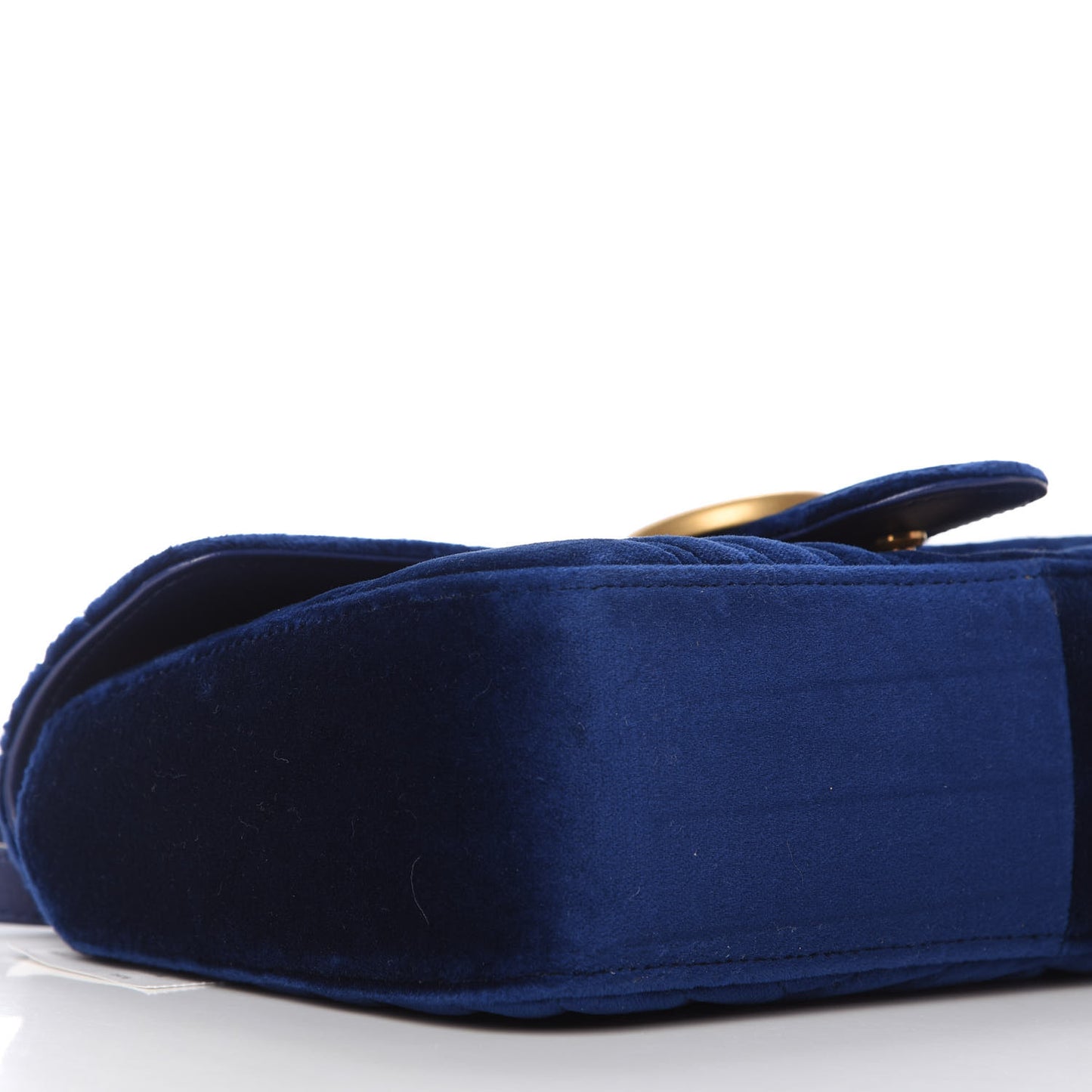 Velvet Matelasse Small GG Marmont Shoulder Bag Cobalt Blue