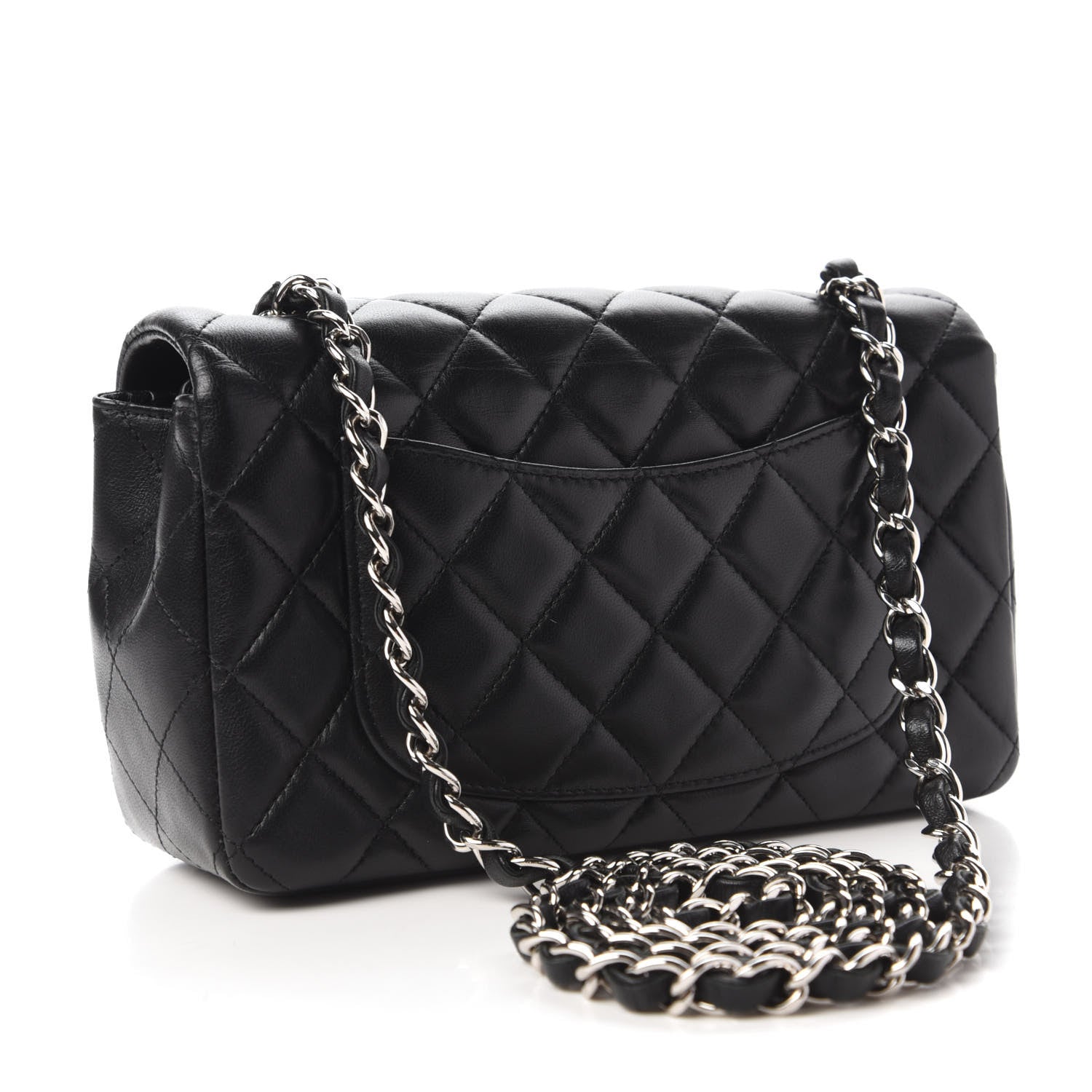 Chanel Lambskin Quilted Mini Rectangular Flap Black 3 of 11