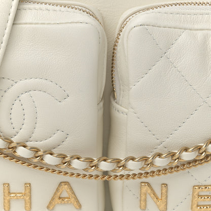 Chanel Calfskin Quilted Small Camera Case White 8 of 12