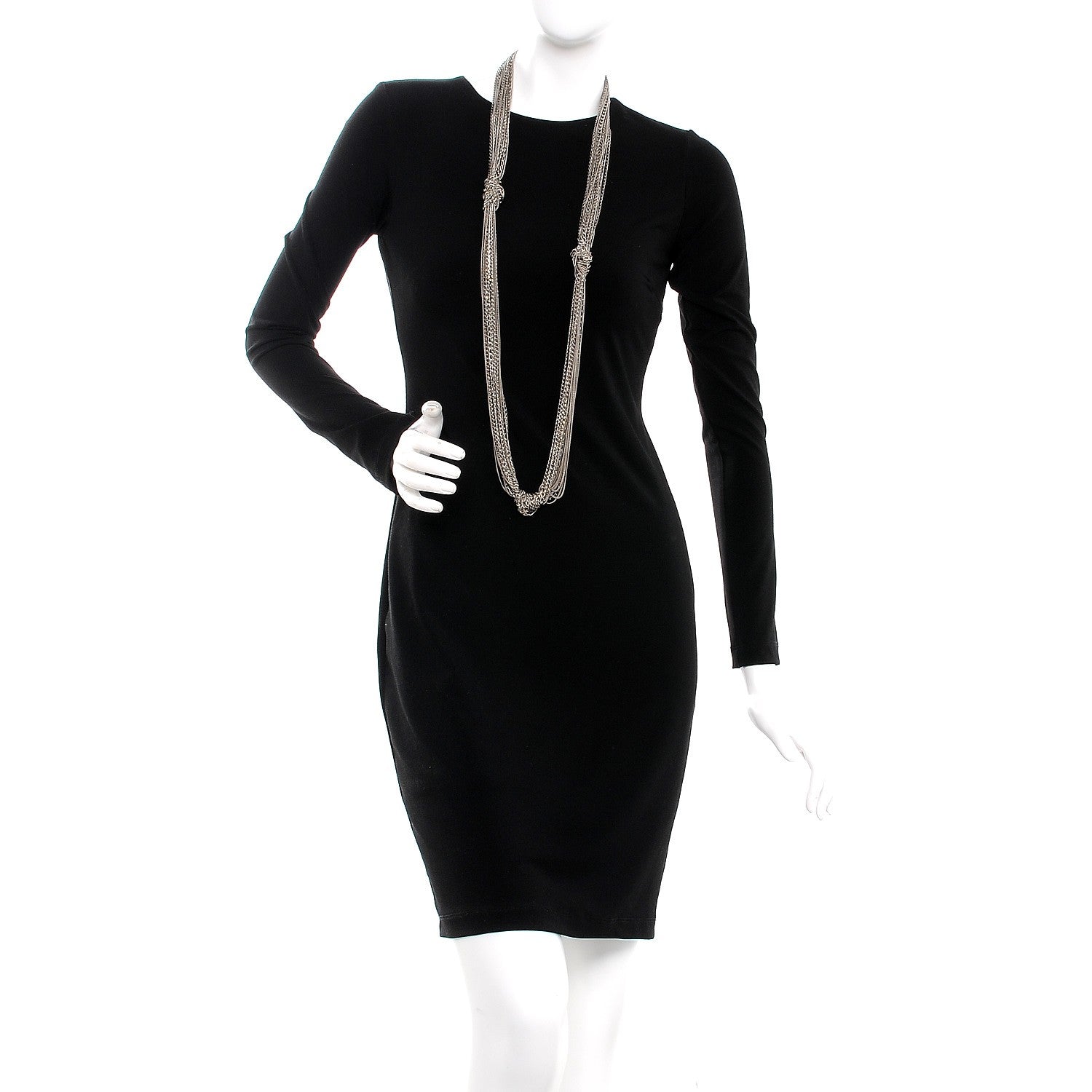 Chanel Multi Strand Chain CC Necklace Silver 2 of 5