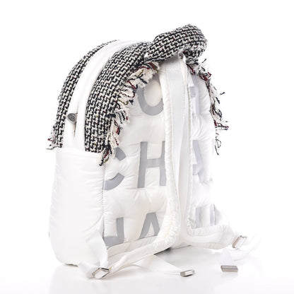 Chanel Nylon Tweed Coco Neige Small Doudoune Backpack Ivory 3 of 10