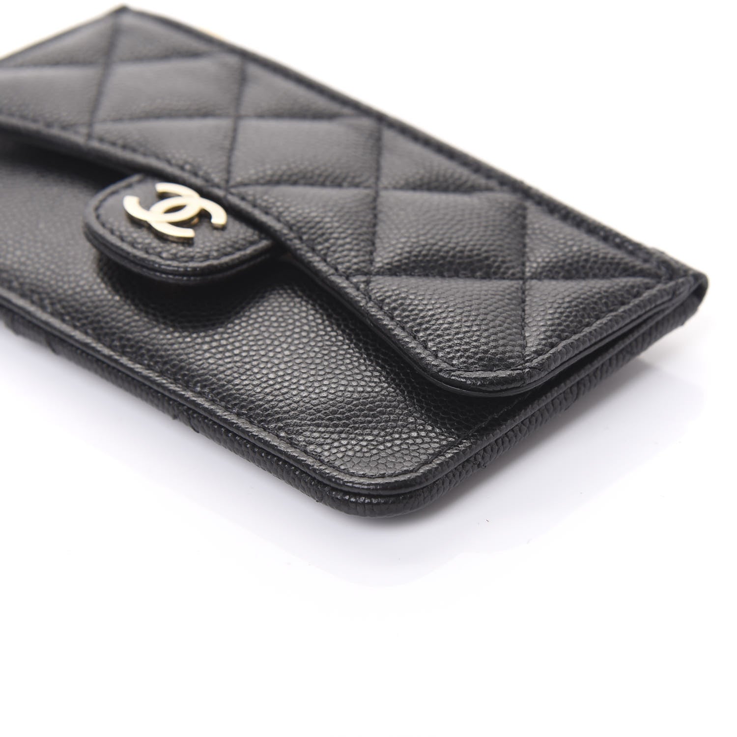 Chanel Caviar Quilted Flap Zip Card Holder Black 7 of 11