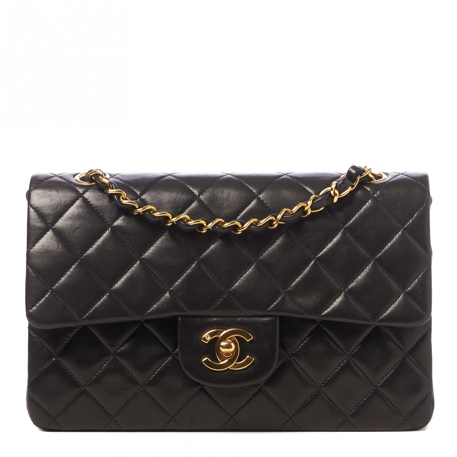 Chanel Lambskin Quilted Small Double Flap Black 1 of 10