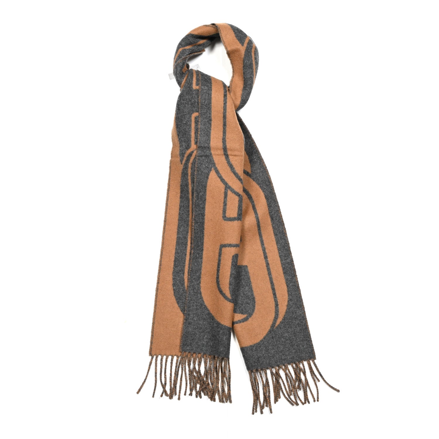 Hermes Cashmere Maillons TGM Scarf Camel Flanelle 1 of 4