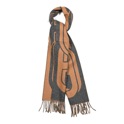 Hermes Cashmere Maillons TGM Scarf Camel Flanelle 1 of 4