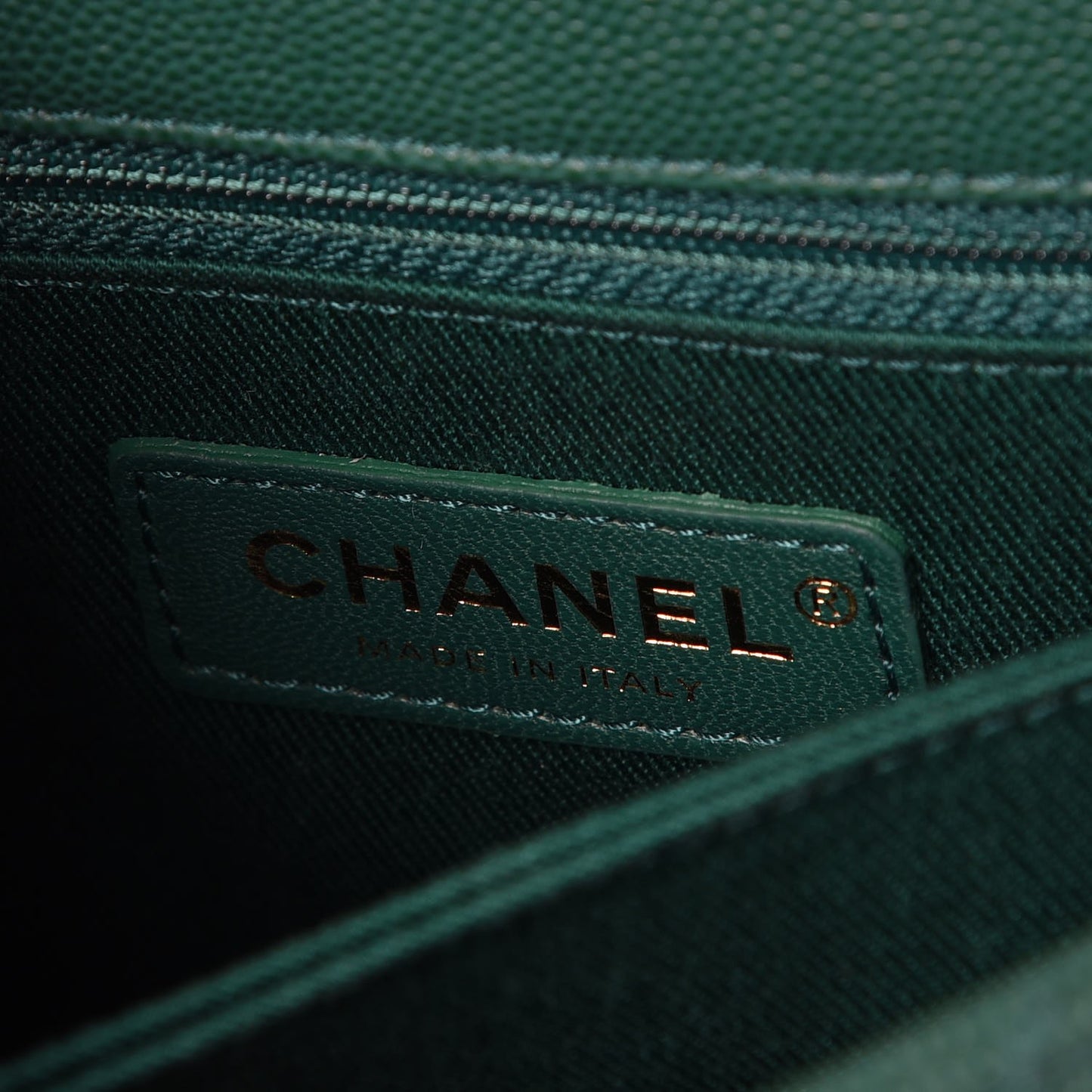 Caviar Quilted Mini Coco Handle Flap Green