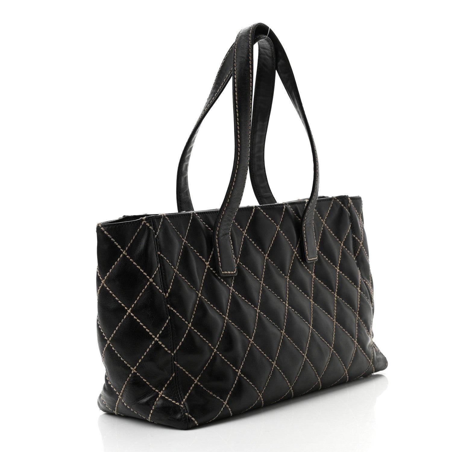 Chanel Calfskin Medium Wild Stitch Tote Black 2 of 9