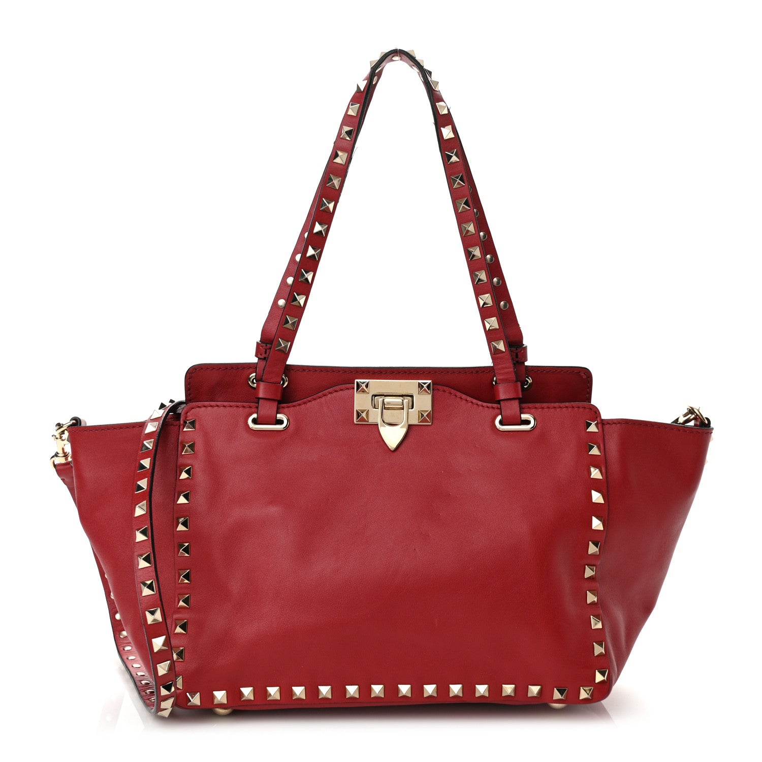 Valentino Garavani Vitello Small Rockstud Tote Rosso Valentino 1 of 10
