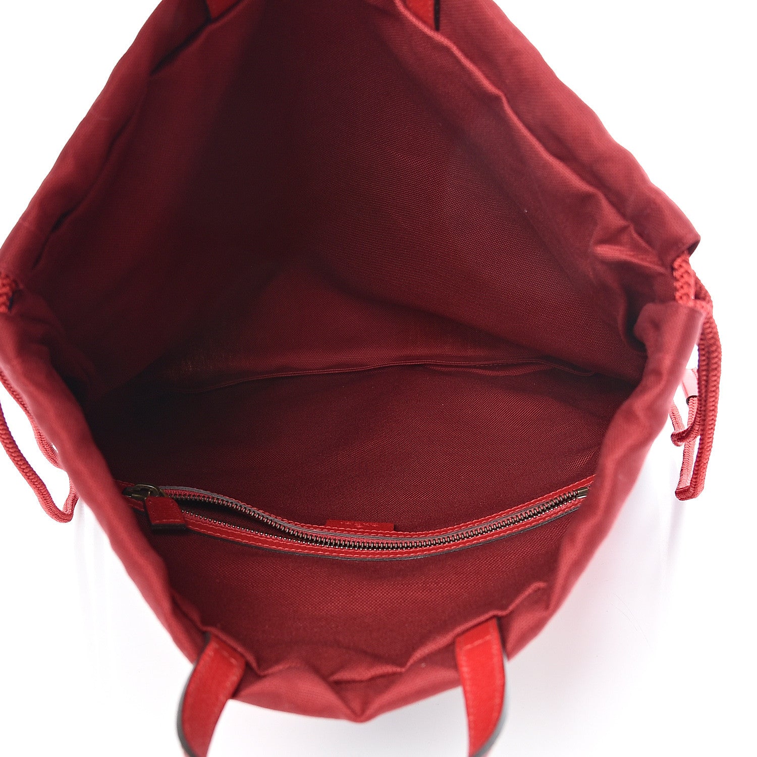 Gucci Canvas Logo Sylvie Stripe Drawstring Backpack Red 5 of 10