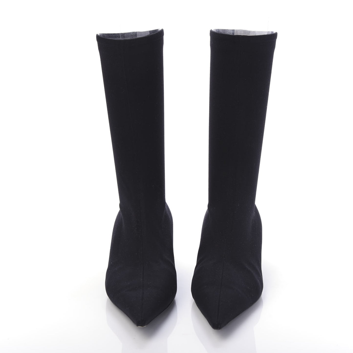 Jersey Crepe Extreme Pointed Toe Knife Booties 37 Black