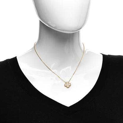 Van Cleef & Arpels 18K Yellow Gold Mother of Pearl Vintage Alhambra Pendant Necklace 2 of 6