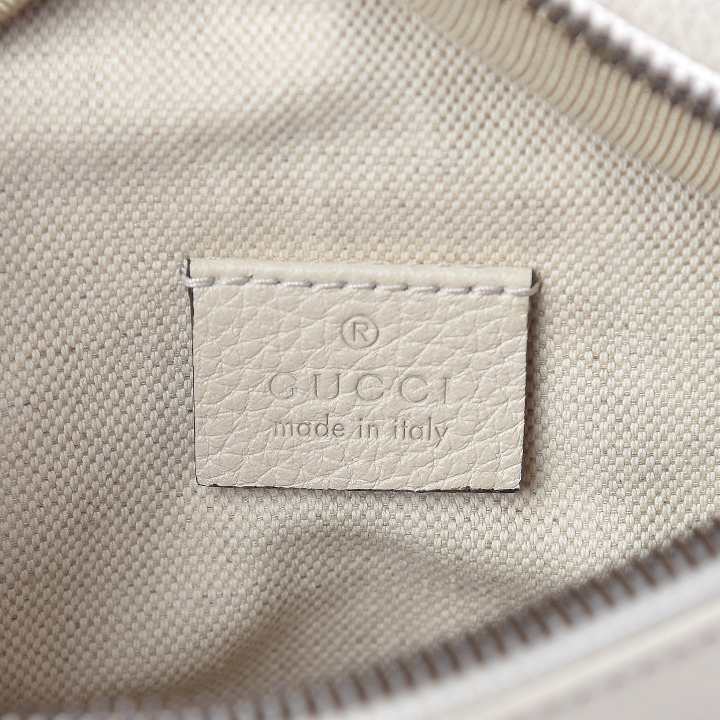 Grained Calfskin Small Logo Belt Bag White