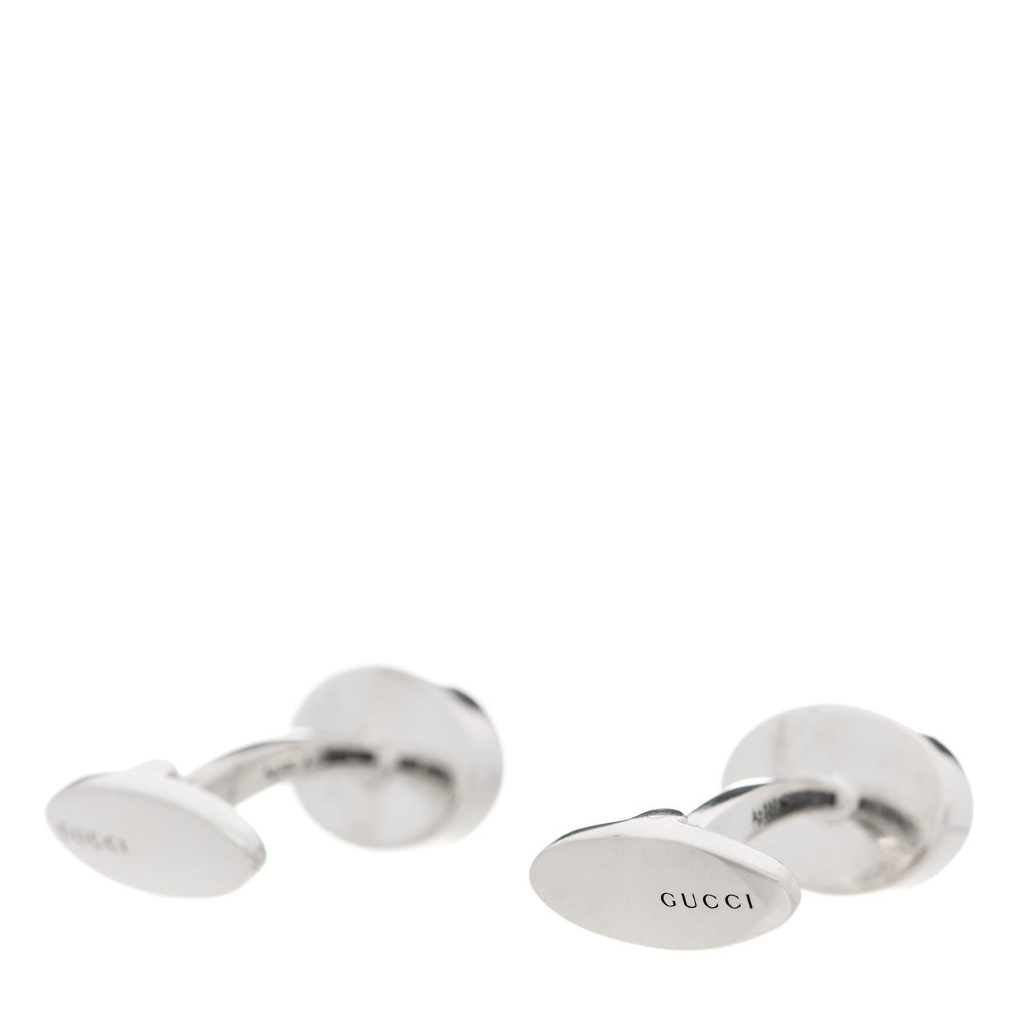 Sterling Silver Enamel Interlocking G Cufflinks Black