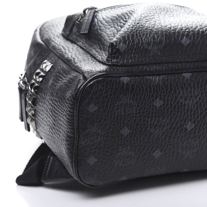 MCM Visetos Small Side Stud Stark Backpack Black 8 of 9