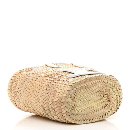 Celine Raffia Calfskin Triomphe Teen Panier White 4 of 8