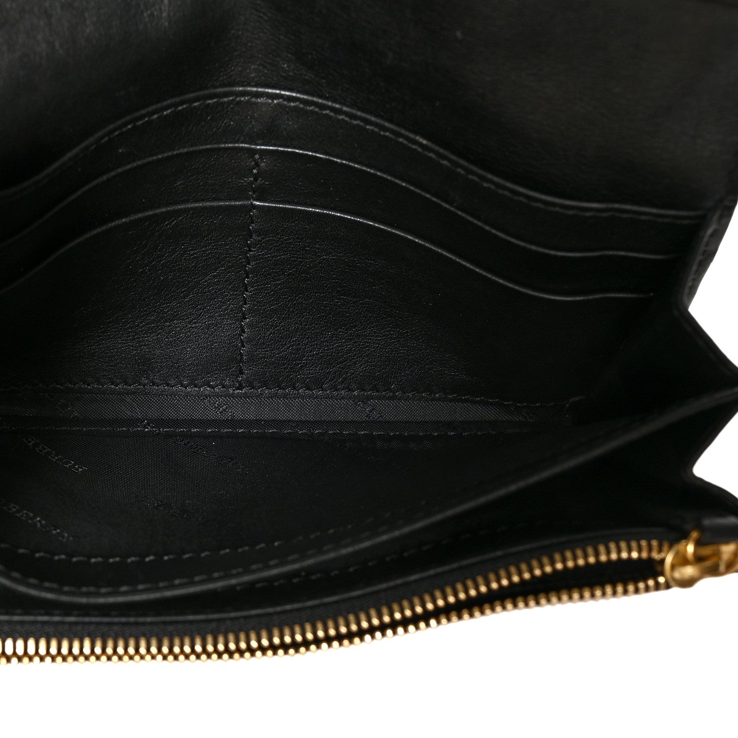 Burberry Calfskin House Check Porter Continental Wallet Black 5 of 9