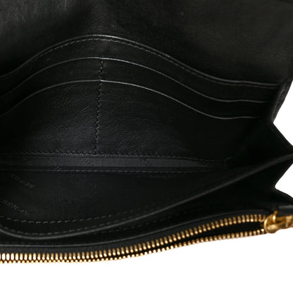 Burberry Calfskin House Check Porter Continental Wallet Black 5 of 9