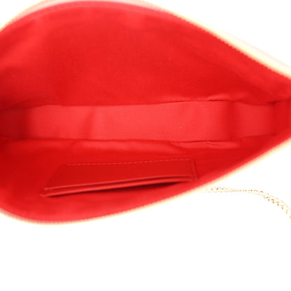Christian Louboutin Patent Calfskin Snake Effect Loubila Chain Clutch Light Pink 5 of 12