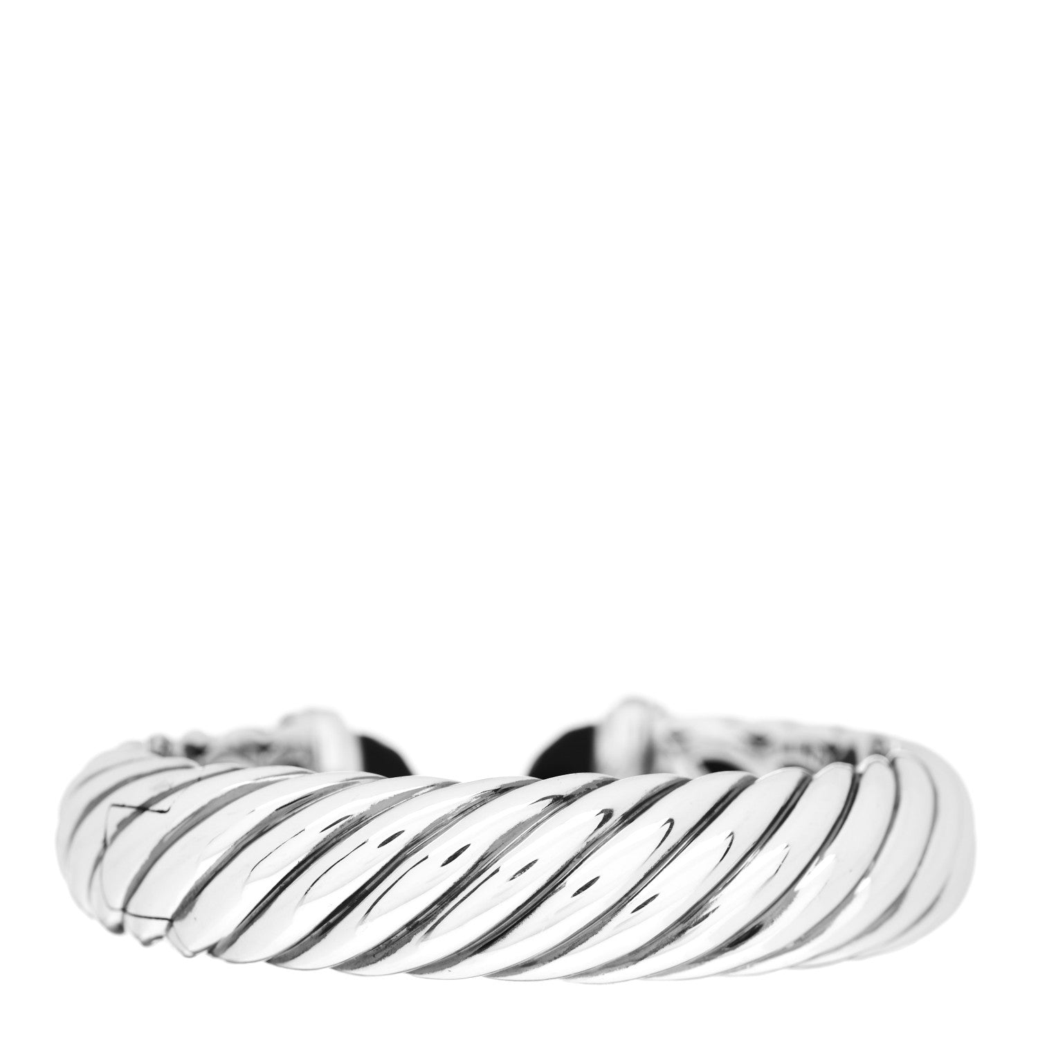 David Yurman Sterling Silver Diamond Black Onyx 18mm Waverly Bracelet 2 of 3