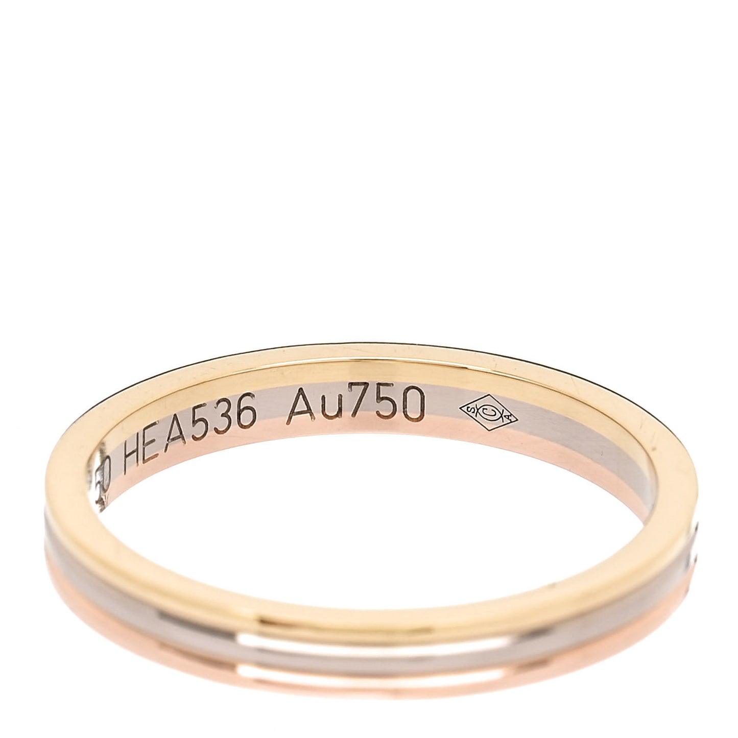 18K Pink White Yellow Gold 2.5mm Vendome Louis Cartier Wedding Band Ring 50 5.25