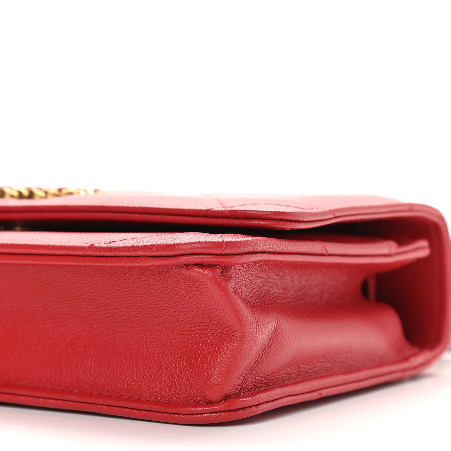 Chanel Goatskin Quilted Chanel 19 Wallet On Chain WOC Red 11 of 13
