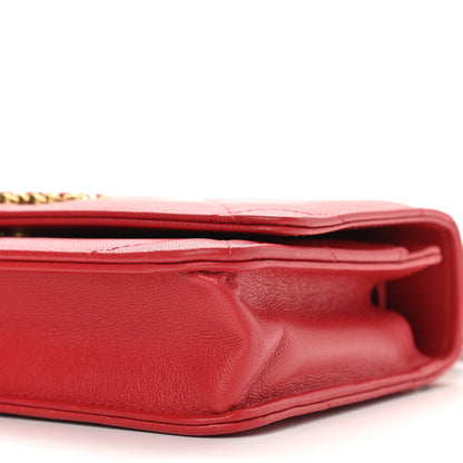 Chanel Goatskin Quilted Chanel 19 Wallet On Chain WOC Red 11 of 13
