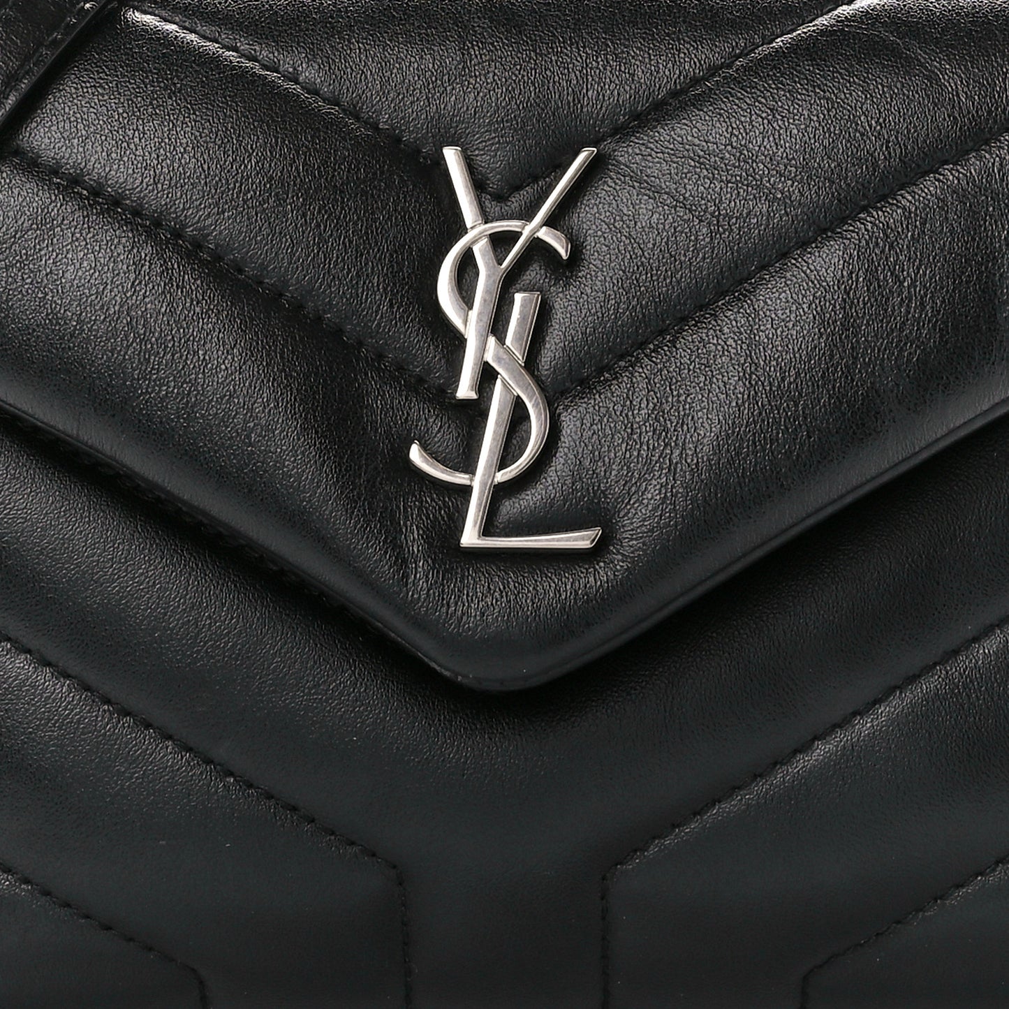 Calfskin Y Quilted Monogram Toy Loulou Crossbody Bag Black