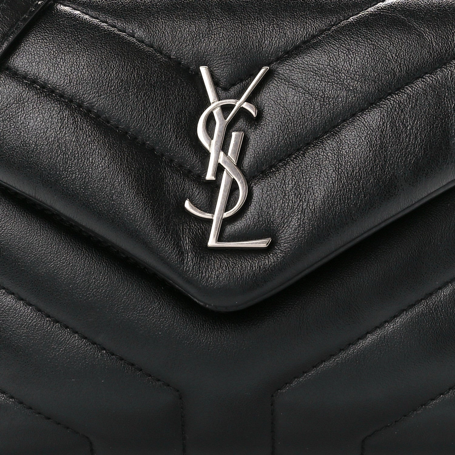 Saint Laurent Calfskin Y Quilted Monogram Toy Loulou Crossbody Bag Black 9 of 13